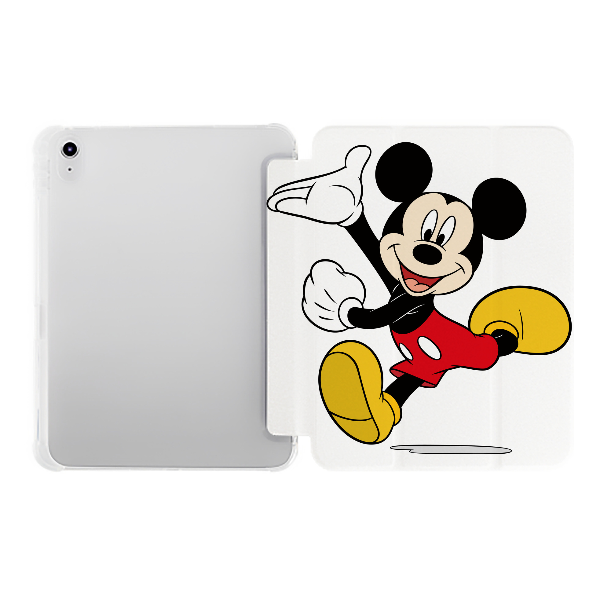 （画像用） ミッキーマウス Mickey Mouse IPad ケース ペン収納付き 三つ折りスタンド PUレザー×シリコン 対応機種9.5/10.5/10.9インチ